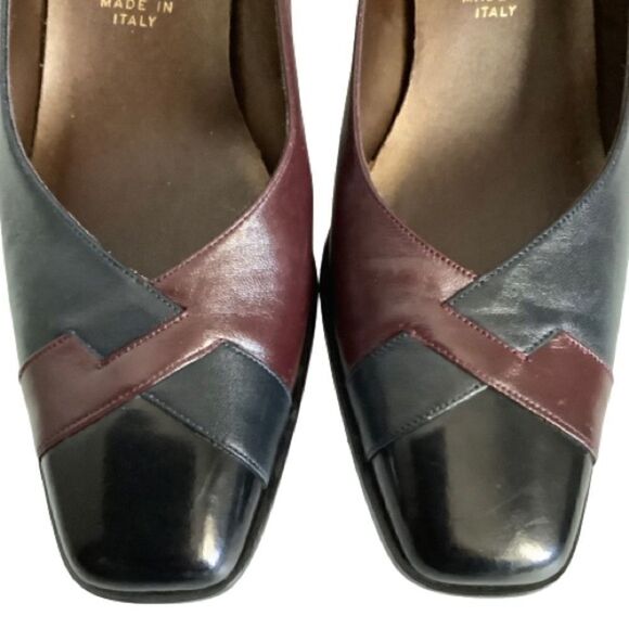 LA REBECCA FIRENZE LEATHER BLOCK HEEL SHOES SIZE 8B - Picture 9 of 10